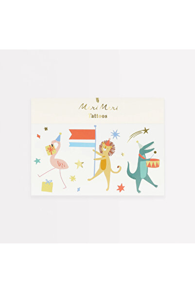 Meri Meri - Animal Parade Temporary Tattoos - Hayvanlar Geçit Töreni Geçici D...