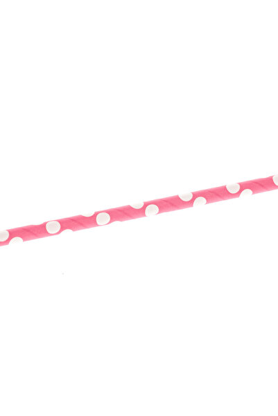 Paper Straws Paper Straws, pink with large white polka dots, 100pcs/set, 197 x 6mm