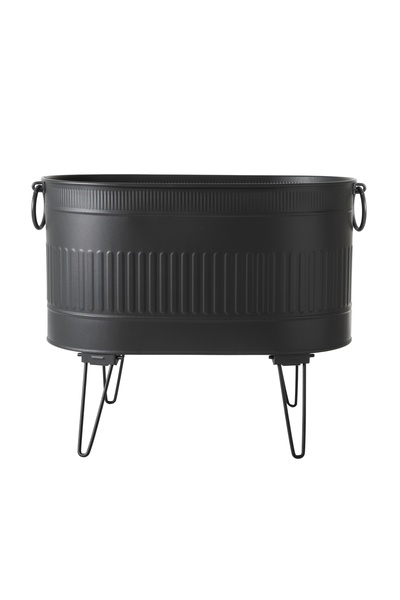 Mudo Home SİYAH KATLANABİLİR AYAKLI ODUN KOVASI 55 CM