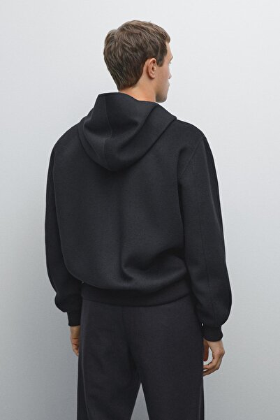 Massimo Dutti Yün karışımlı kapüşonlu hırka