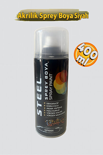 STEEL Akrilik Sprey Boya Siyah 400 ml