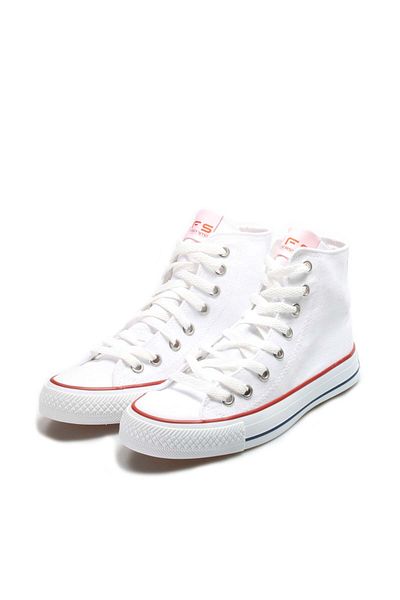 Ayakkabıhane White Lace-Up Unisex Sports Sneaker Shoes Ah1E6202411105