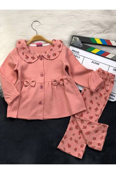 KGN GİYİM BABY GIRL FLOWERY BOTTOM TOP SET