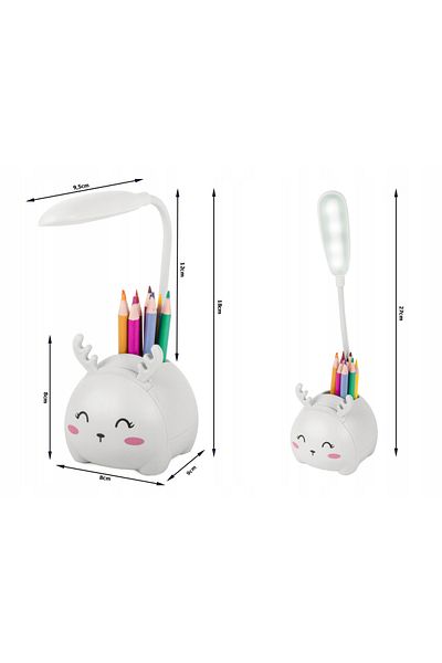 zola Desk lamp with phone and pen holder, LED, plastic, USB charging, 27 x 8 x 9 cm
