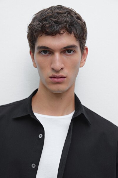 Massimo Dutti Pamuk ve ipek karışımlı regular fit gömlek
