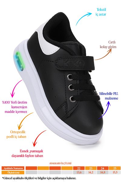 KARAMAZI Kids Tinsa Daily Velcro Lighted Baby Boy Sports Shoes