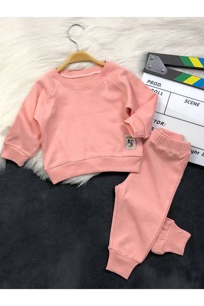 KGN GİYİM Baby Girl Bottom Top Tracksuit Set