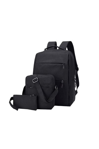 Z'oreya 3in1 laptop backpack set, 15.6", for travel, office or school Black