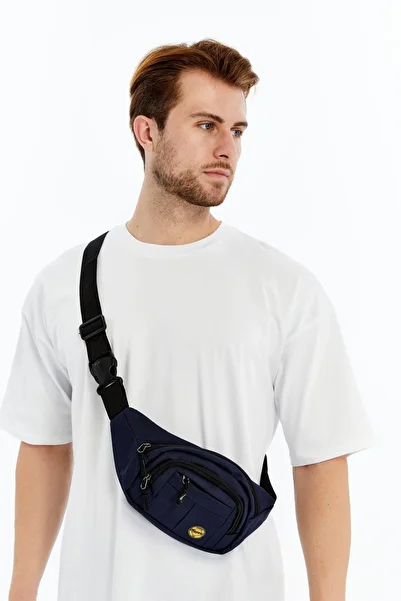 meeqat Unisex Black Waterproof Waist and Shoulder Bag Freebag with USB and Headphone Port