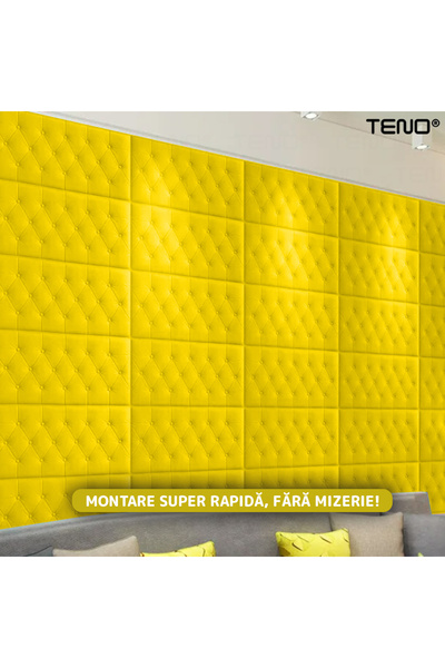 Teno Set 30x Tapet 3D Teno®, suprafata acoperire 7.35 mp, 75x30cm, galben