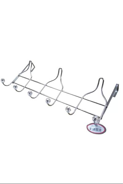 PRATİKOBA Enfa American Door Back Hanger 6 Pieces - Chrome Royaleks-Ka-06