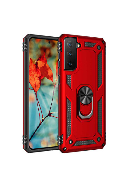 HTstore Galaxy Compatible S21 Plus Case Zore Vega Cover-Red