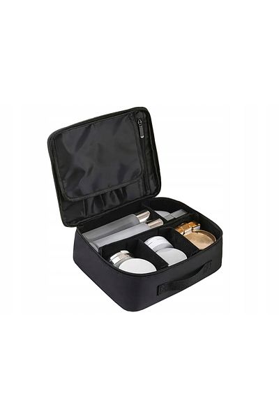 zola Cosmetic organizer bag for travel, adjustable compartments, 23 x 26 x 10 cm, black