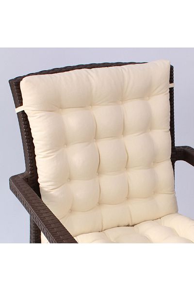 ALTINPAMUK Lotus Luxury Puffy Rattan Lotus Chair Cushion 43X93, Cream 18