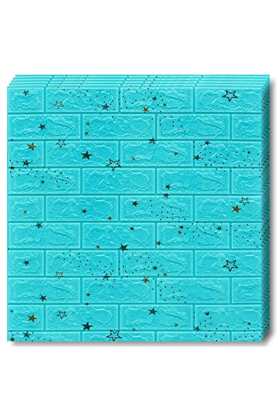 Teno Set Tapet 3D Teno71, model Stelute, acoperire 5.3 mp, autoadeziv, waterproof, 70x77 cm, albastru