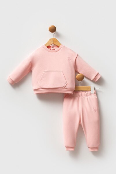 U.S. Polo Assn. U.S. Polo Assn. Solid Color Baby Girl 3 Thread Bottom Top Suit