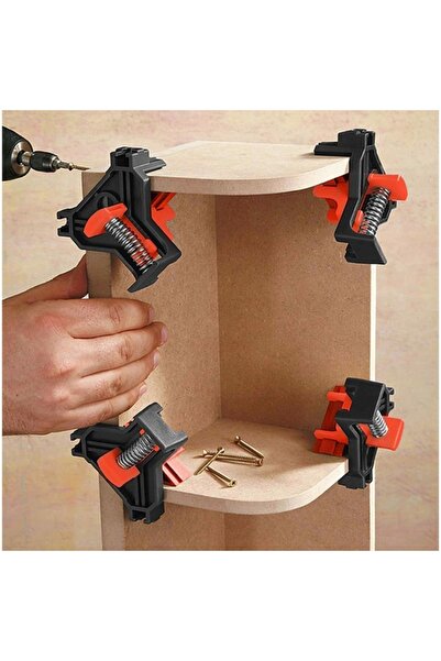 zola Set of 4 angle clamps for wood, plastic and light metals, 90° right angle fixing, 5–22 mm