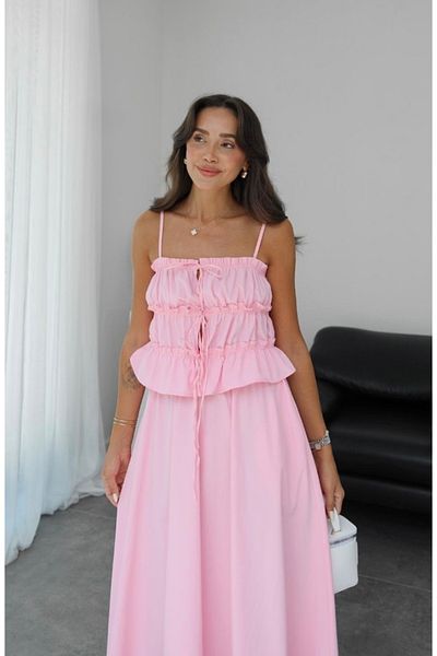 ForOus Hanging Giped Tie Bustiers 2 Piece Set Summer Casual Holiday