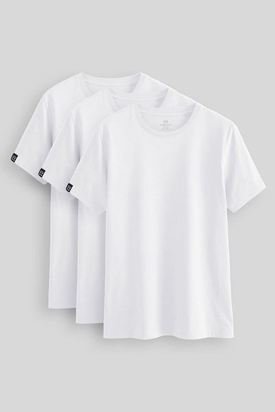 TOMMY LIFE Standard Fit Basic O Neck 3 Pack White Men's T-Shirt 87911