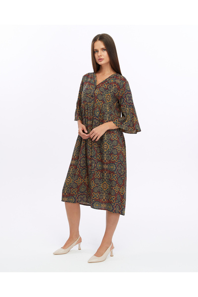 BNZ TEKSTİL Viscos Fabric Women Dress