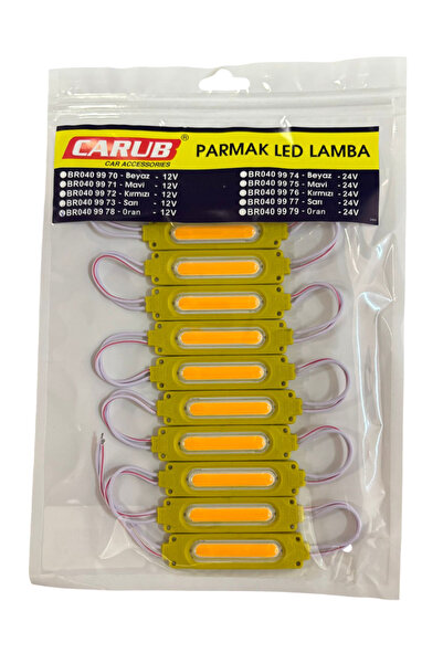 Carub Parmak Lamba Cob Led Turuncu Amber 10'Lu 12v BR 040 99 78