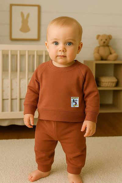 KGN GİYİM Baby Girl Bottom Top Tracksuit Set