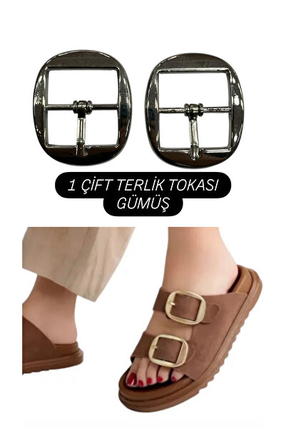 İsmet toka Terlik Tokası Gümüş 1 ÇİFT - Metal Aksesuar