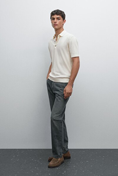 Massimo Dutti Kısa kollu triko polo t-shirt