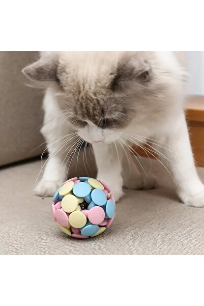 ANGMAD Minge interactivă pentru câini și pisici de talie mică - cauciuc moale, multicoloră, cu zornăitoare