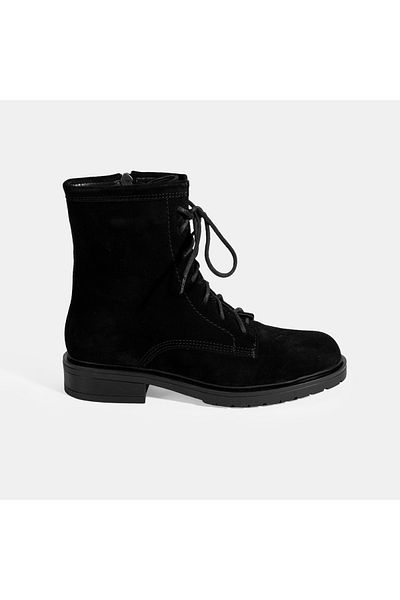 Desa Women's Black Lace Detailed Suede Boots