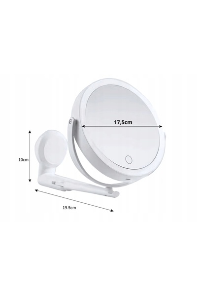 zola LED cosmetic mirror with stand, 3 lighting modes, 1x-5x magnification, self-adhesive stand, adjustable arm