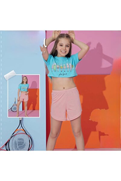 SayaSocks Kız Çocuk Crop Şort Pijama Takımı