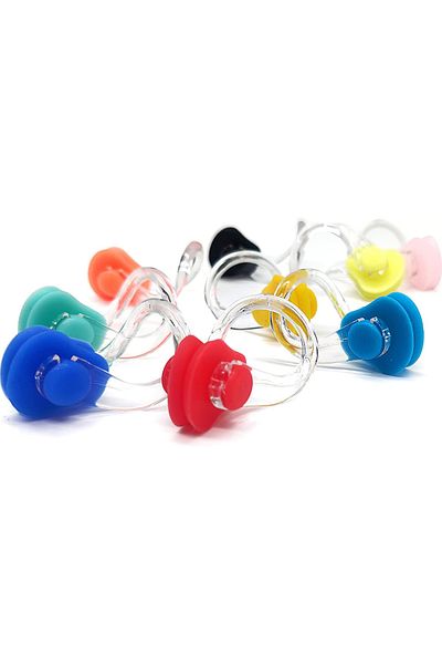 zola Set of 14 swimming nose clips, anatomical shape, silicone and plastic, 10 different colors