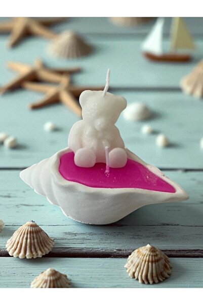 afezba Dekoratif Beton Deniz Kabuğu Dökme Mum Ve Ayıcık Mum