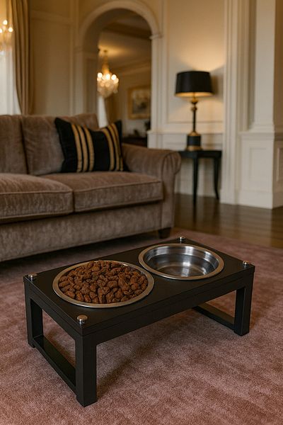 Okay Healthy Eating Stand for Cats and Dogs, Stainless Steel Stylish Design and Non-Slip Feet