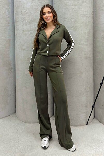 FashionForYou Compleu de dama Sporty LINES, din doua piese cu imprimeu in dun...