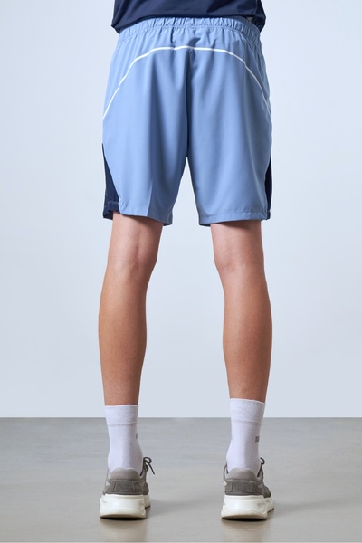 SPORTEMPT Kontrast Panelli Erkek Spor Şort - Mavi