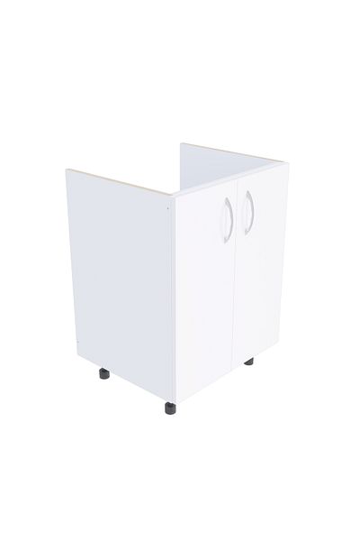OEM Kitchen Base Unit for Sink with 2 Doors, Komodo, 60X51X82 cm, White Chipboard 18 mm