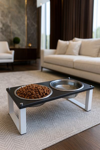 Okay Healthy Eating Stand for Cats and Dogs, Stainless Steel Stylish Design and Non-Slip Feet
