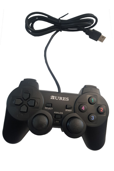 OEM Gamepad, Aures, USB 2.0, PC/Laptop, Negru