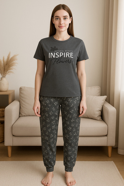 LXL Women's Short Sleeve Model Pajama Set