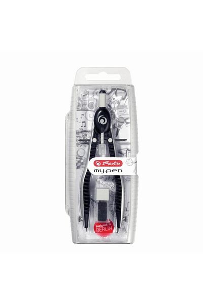 Herlitz my.pen compass with quick setting system, black/gray