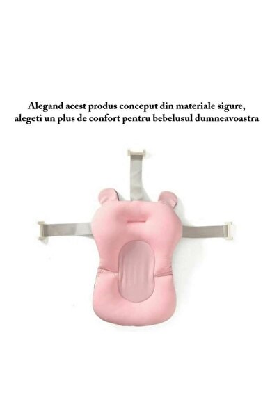 stuffix Folding Baby Bathtub Stuffix® Premium with Cushion Support and Built-In Thermometer, Pink