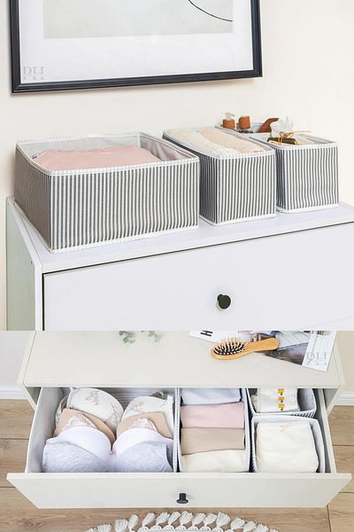 Tex Republic (2 Pcs) Alas 4-Piece Multi-Purpose Cabinet and Drawer Organizer Organizer Box Set