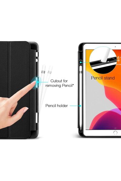 OFIYAA Ovia iPad Pro 11-inch Case 2020-2024 Black with Pen Holder