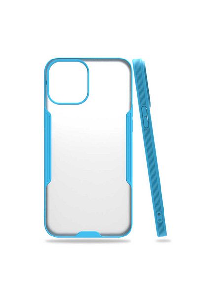 HTstore iPhone Compatible 12 Case Zore Parfe Cover-Blue