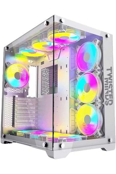 Twisted Minds Bullet-07 Tempered Glass Mid Tower Gaming Case USB Type-C, USB 3.0 x2, HD Audio, 4 RGB