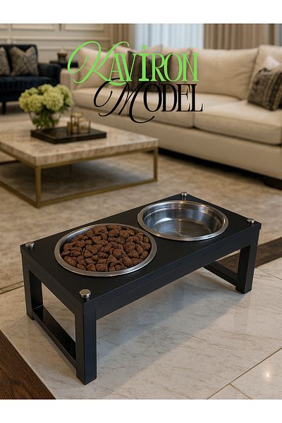 Okay Healthy Eating Stand for Cats and Dogs, Stainless Steel Stylish Design and Non-Slip Feet