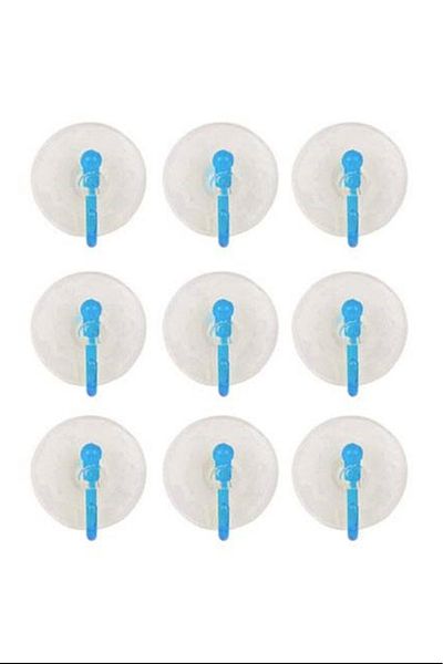 PRATİKOBA 9-Piece Eco Suction Cup Hanger Transparent 2.5 cm Royaleks-Sf-855