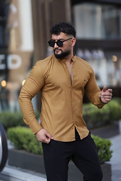 Klothy Pánská košile Slim Fit s dlouhým rukávem a límečkem 2027